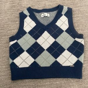 Dark Blue Argyle Sweater Vest